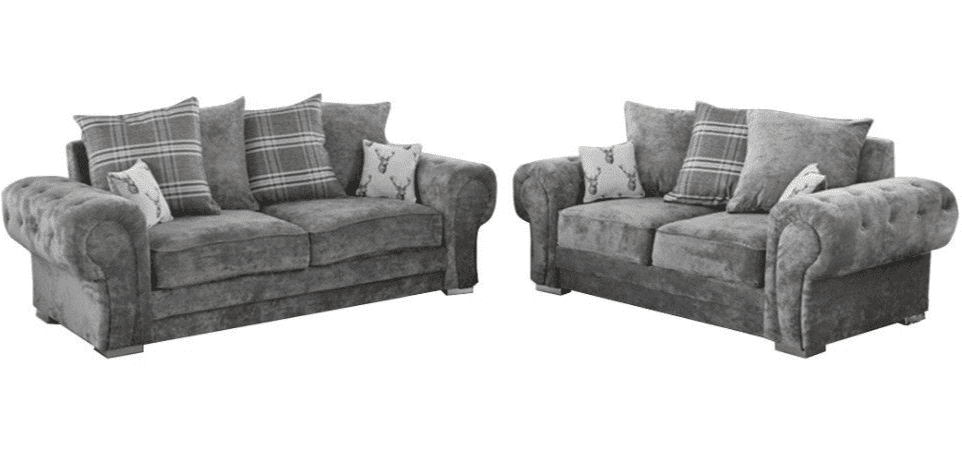 TSS - Fabric Sofa Set (3 Seater + 2 Seater) Sofa (Grey)