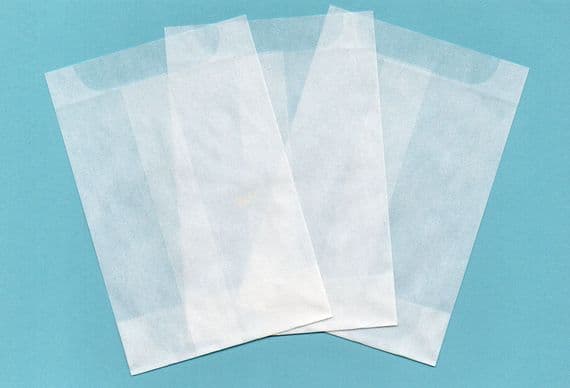 25 GLASSINE ENVELOPES  / BAGS 127 x 195 + FLAP - Eco / Biodegradable / Confetti / Wax melts