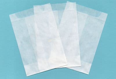 50 GLASSINE ENVELOPES 45 x 60  + 10-12mm FLAP- UK MANUFACTURED