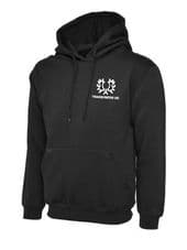 UNISEX BLACK HOODED SWEATSHIRT