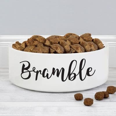 Personalised 14cm Medium White Pet Bowl - Any Name