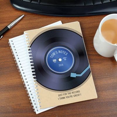 Personalised  A5 Notebook - Retro Vinyl
