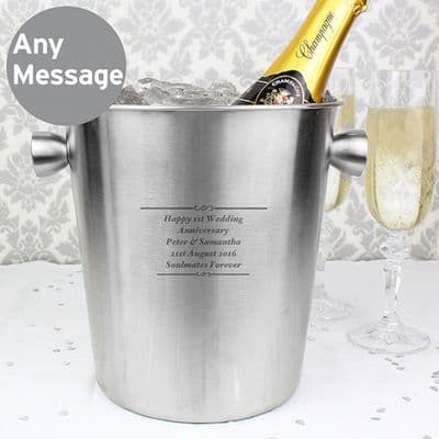 Personalised Any Message Stainless Steel Ice Bucket