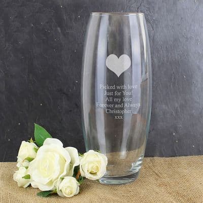 Personalised Bullet Vase -  Heart