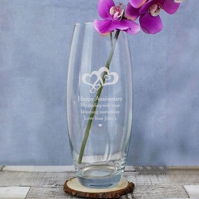 Personalised Bullet Vase - Love Hearts