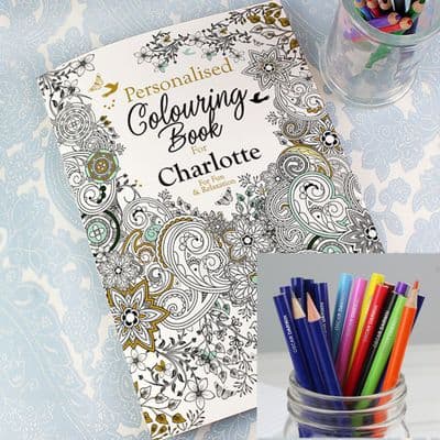 Personalised Colouring Book and Personalised Pack of 20 HB Pencils & Colouring Pencils
