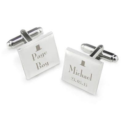 Personalised Decorative Wedding Page Boy Cufflinks