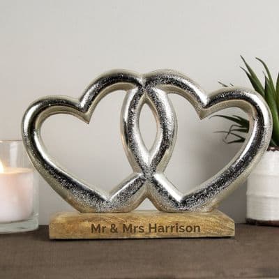 Personalised Double Heart Ornament - Free Text