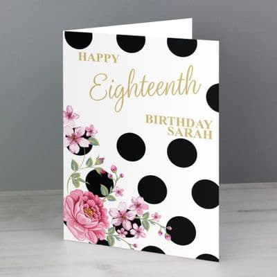 Personalised Floral Dot Card