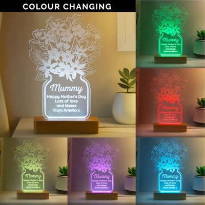 Personalised Flower Vase LED Light