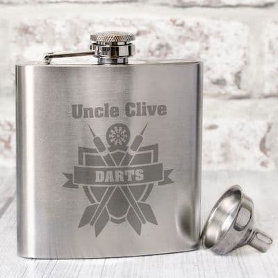 Personalised Hip Flask -  Darts