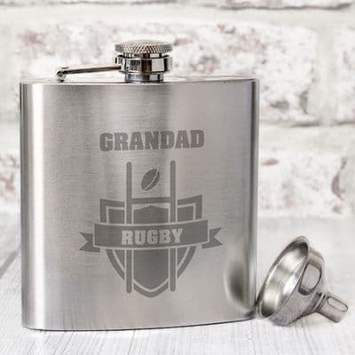 Personalised Hip Flask - Rugby