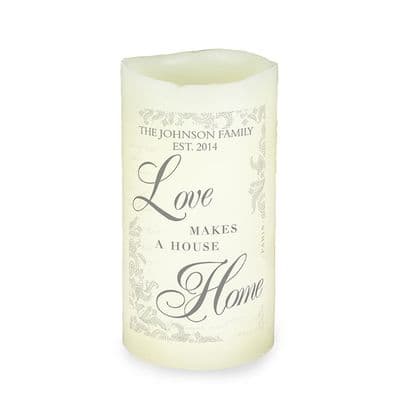 Personalised LED Candle - Love Makes a Home