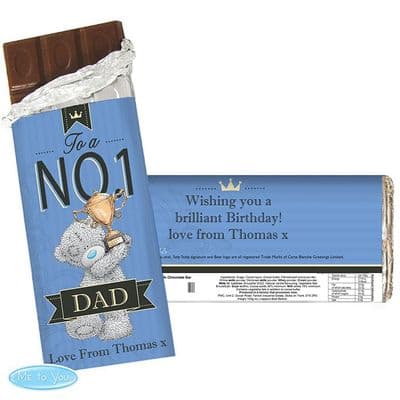 Personalised Me to You No 1 Milk Chocolate Bar For Him
