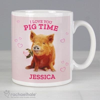 Personalised Rachael Hale Mug - I Love You Pig Time