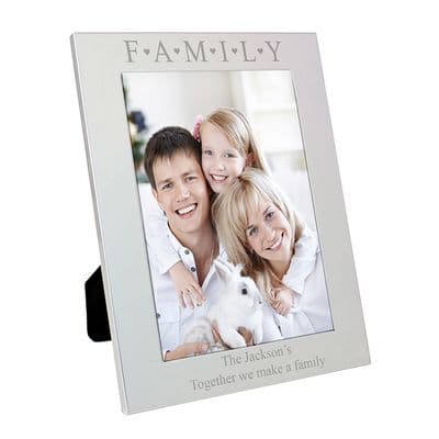 Personalised Silver 5x7 Family & Hearts Frame