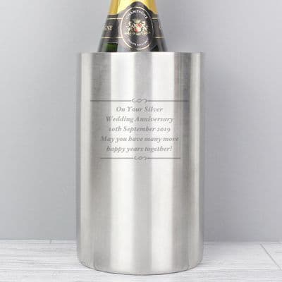 Personalised Stainless Steel Wine Cooler - Any Message