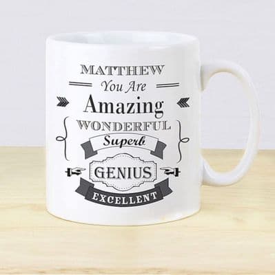 Personalised Vintage Typography Mug
