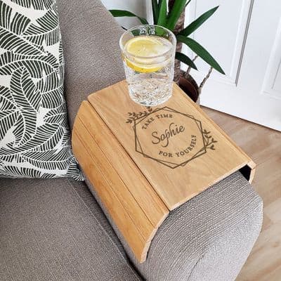 Personalised Wooden Sofa Tray -  Take Time For Yourself