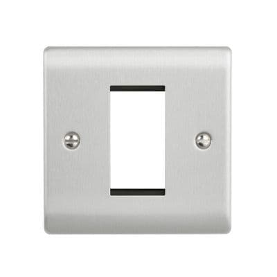 1G Modular Faceplate (1 Module) - Brushed Steel