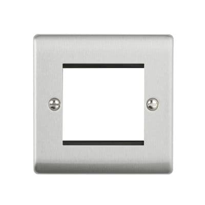 2G Modular Faceplate (2 Modules) - Brushed Steel