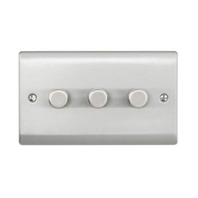 3G LED Dimmer 5-100W LED - Brushed Steel
