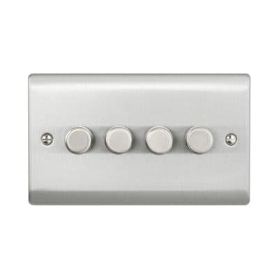 4G LED Dimmer 5-100W LED - Brushed Steel