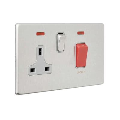 Brushed Steel Screwless Cooker Switches