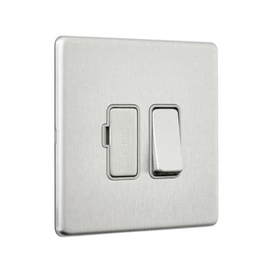 Brushed Steel Screwless Fused Spur Unit 13AMP