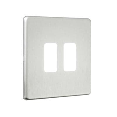 Brushed Steel Screwless Grid Plates