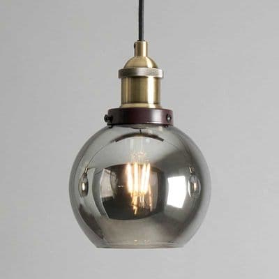Carter 1 Light Kitchen/Diner Pendant – Antique Brass/Smoked 39001024