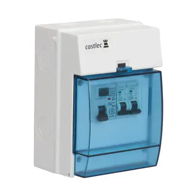 Castlec GUO563/32A Garage Unit c/w 63A 30mA RCD & 6A/32A MCB