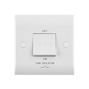 Curved Edge 10AX 1G 3-Pole Fan Isolator Switch CE110