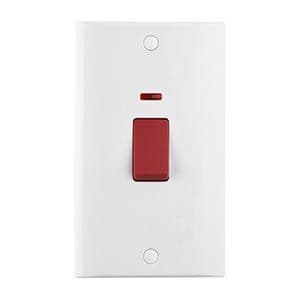 Curved Edge 45A Large Plate DP Switch with Neon CE555
