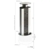 ELD POW-2B  Powerport 3 x 13A Pop Up Sockets with Twin USB Outlets Black