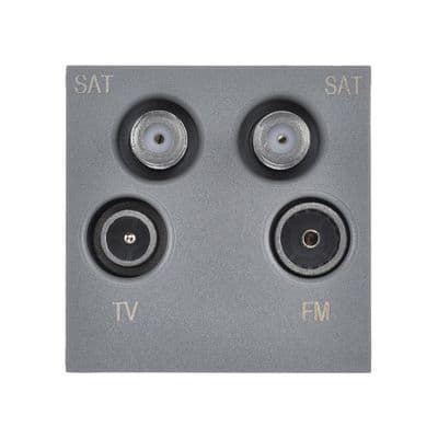 Euro Module Quadplex TV/SAT1/SAT2/DAB Module - Grey MOQUADGR
