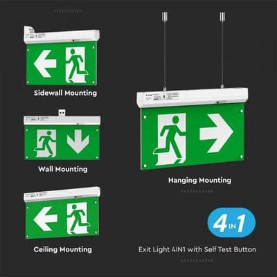Exit Light 4-in-1 2.5W 6K Trade