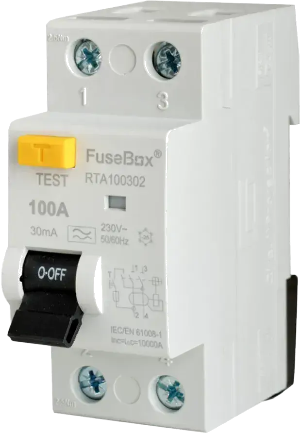 Fusebox RCD 2 Pole All Sizes Type A