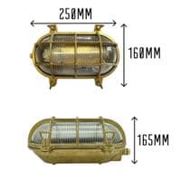 Lampfix Navigator 05844 Outdoor IP64 1 Light Large Standard Bulkhead Light in Raw Brass