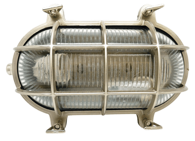 Lampfix Navigator 09012 Outdoor IP64 1 Light Large Standard Bulkhead Light in Satin Nickel