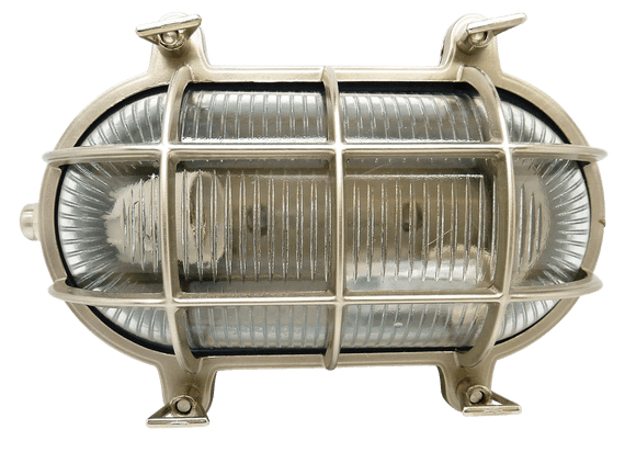 Lampfix Navigator 09012 Outdoor IP64 1 Light Large Standard Bulkhead Light in Satin Nickel
