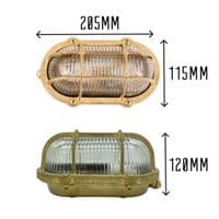 Lampfix Navigator 09605 Commercial Slimline Bulkhead Raw Brass