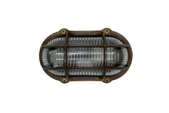 Lampfix Navigator 09712 Outdoor IP64 Commercial Slimline Bulkhead Antique Brass