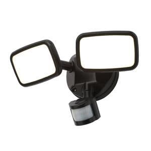 PIR Twin Spot Security Light Fitting Lynn ZN-35688-BLK