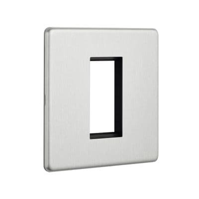 Screwless 1G Modular Faceplate (1 Module) - Brushed Steel SLMFP1BS