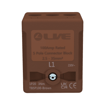 TB5P100-Brown Terminal Blocks 5P 100A