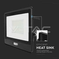 V-Tac 20284  VT-128S-1 30W LED PIR Sensor Floodlight SAMSUNG Chip Black Body 4000K 1M Cable (2)