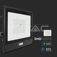 V-Tac 20287 VT-138S-1 0287 30W LED PIR Sensor Floodlight SAMSUNG Chip Black Body 4000K 1M Cable (1)