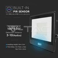 V-Tac 20287 VT-138S-1 0287 30W LED PIR Sensor Floodlight SAMSUNG Chip Black Body 4000K 1M Cable (1)