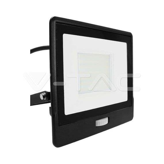 V-Tac 20287 VT-138S-1 0287 30W LED PIR Sensor Floodlight SAMSUNG Chip Black Body 4000K 1M Cable (1)
